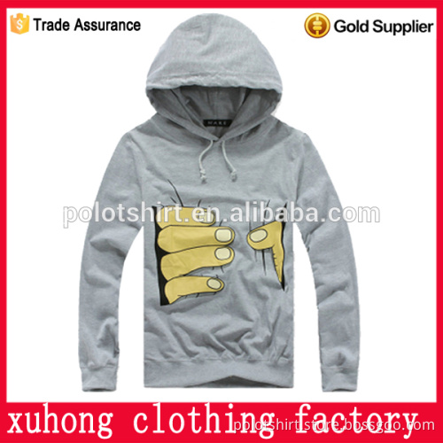 Plain custom wholesale hooded mens sweatshirt